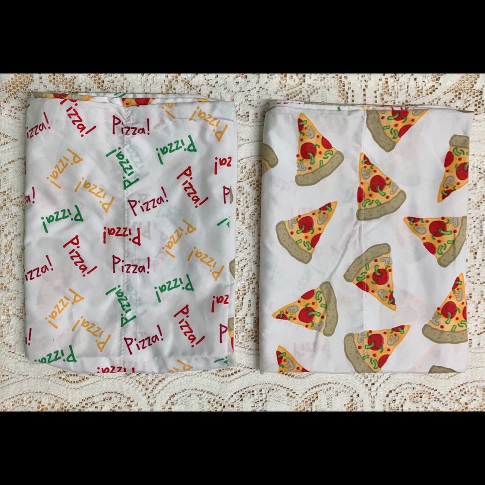 Pair of Double Sided Pizza Pillowcases